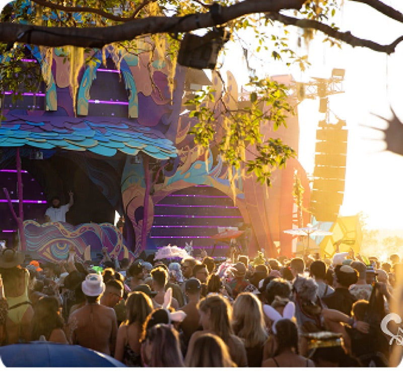 Festival stage and crowd